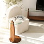 Hanah Home Mesa Auxiliar Castaño y Transparente de Cristal Templado y Madera Maciza 35x53x35 cm